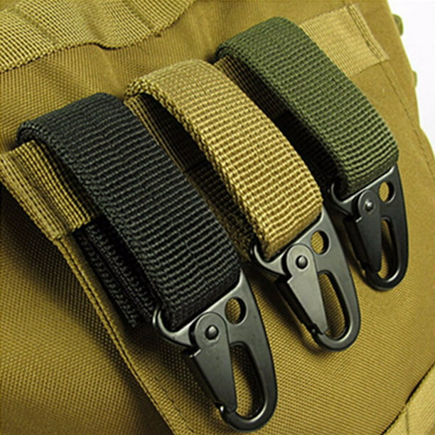 2x Military Tactical Nylon Webbing Clip Belt Key Hook Buckle Strap Carabiner 